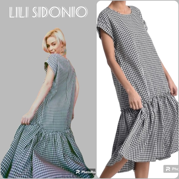 Lili Sidonio Gingham Black&White Size Small - Picture 1 of 11